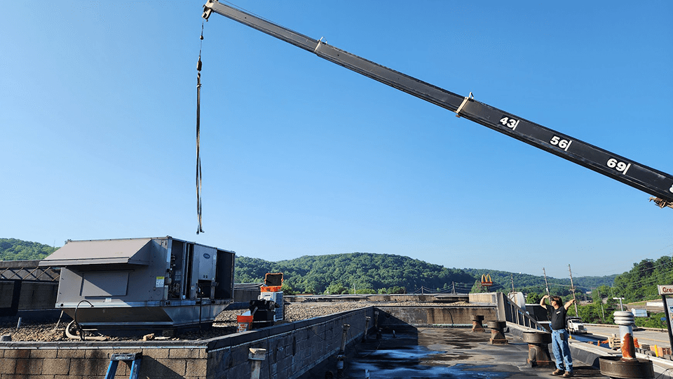 Rooftop HVAC installation in Butler, PA